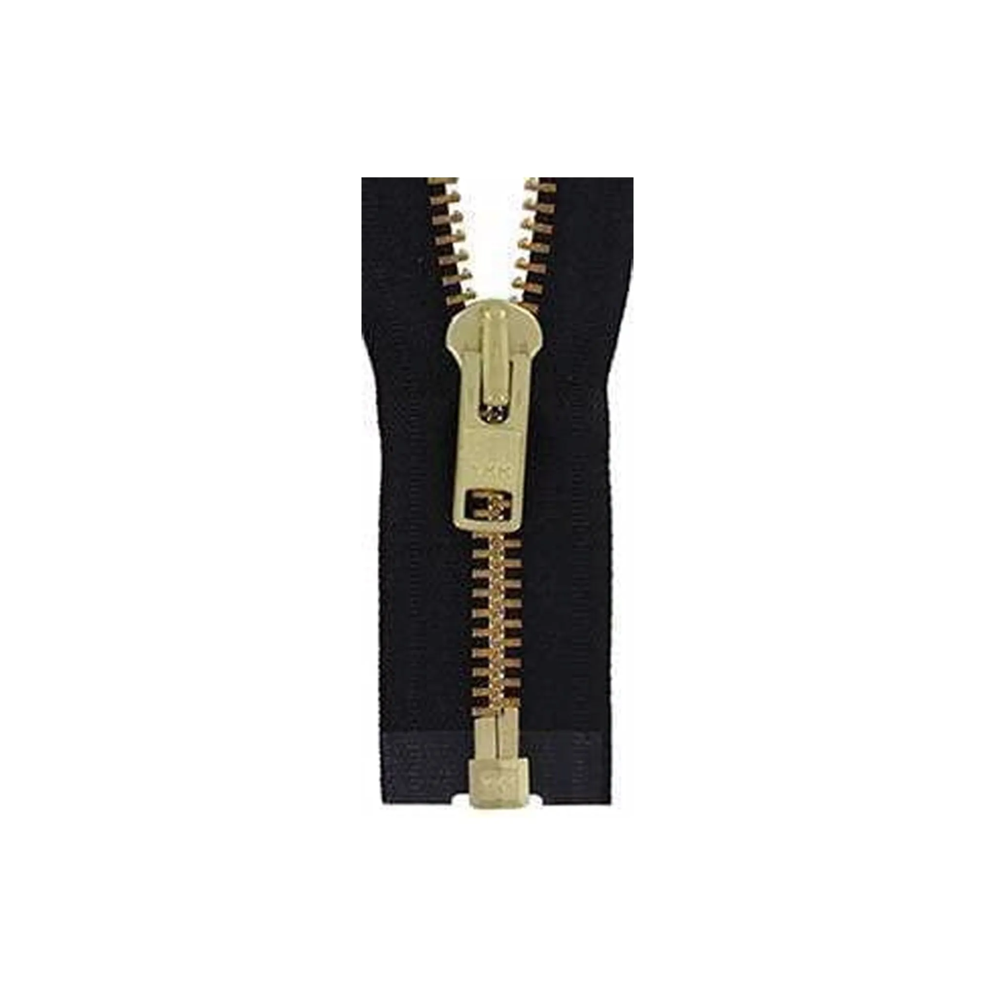 #10 Metal, Black, 24" YKK Separating Jacket Zipper with Brass Teeth, #9JK-24-BLK-B