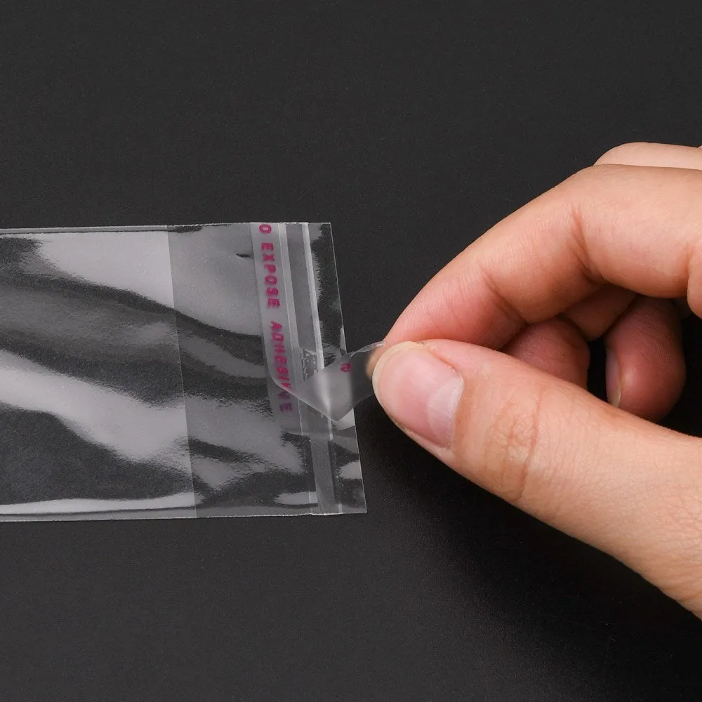 1000 pc OPP Cellophane Bags, Rectangle, Clear, 10x5cm, Unilateral Thickness: 0.035mm, Inner Measure: 7.5x5cm