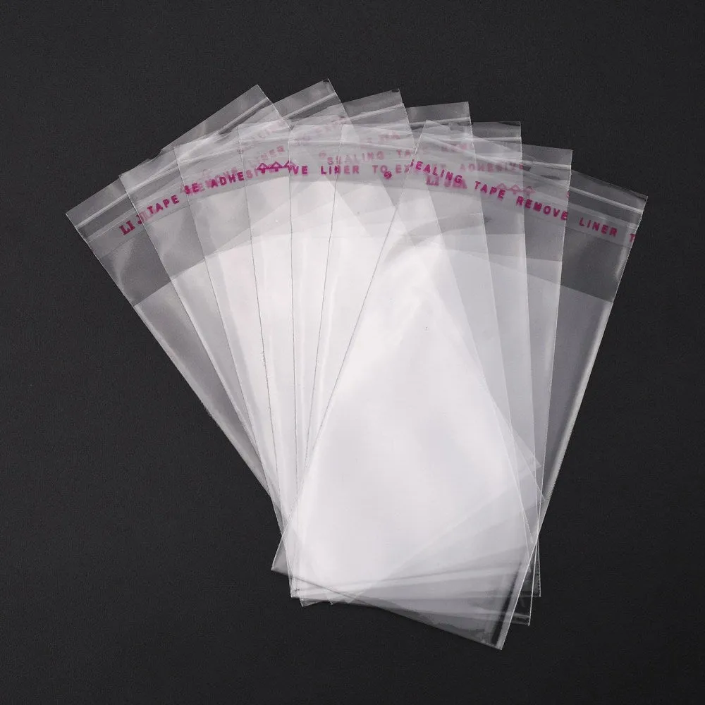 1000 pc OPP Cellophane Bags, Rectangle, Clear, 10x5cm, Unilateral Thickness: 0.035mm, Inner Measure: 7.5x5cm