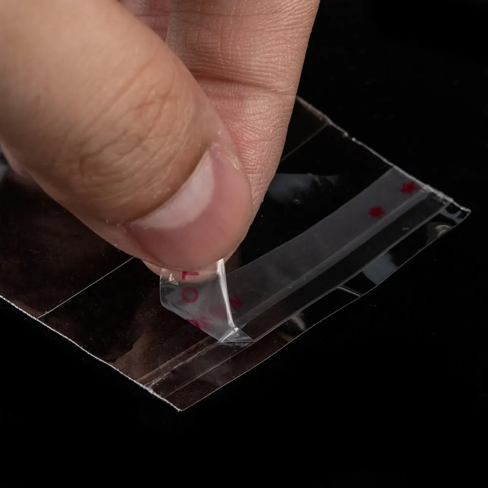 1000 pc OPP Cellophane Bags, Small Jewelry Storage Bags, Self-Adhesive Sealing Bags, Rectangle, Clear, 7x5cm, Unilateral Thickness: 0.035mm, Inner Measure: 5x5cm