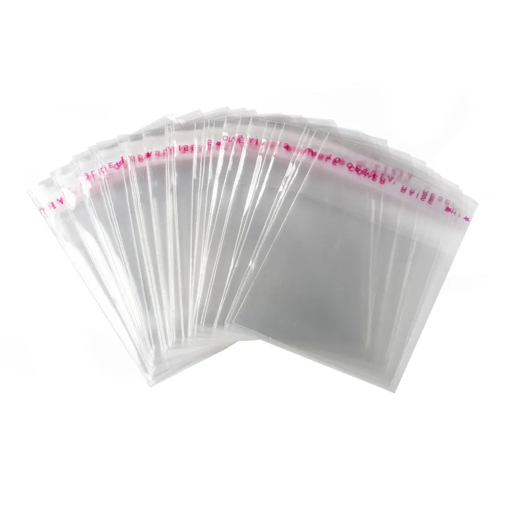1000 pc OPP Cellophane Bags, Small Jewelry Storage Bags, Self-Adhesive Sealing Bags, Rectangle, Clear, 7x5cm, Unilateral Thickness: 0.035mm, Inner Measure: 5x5cm