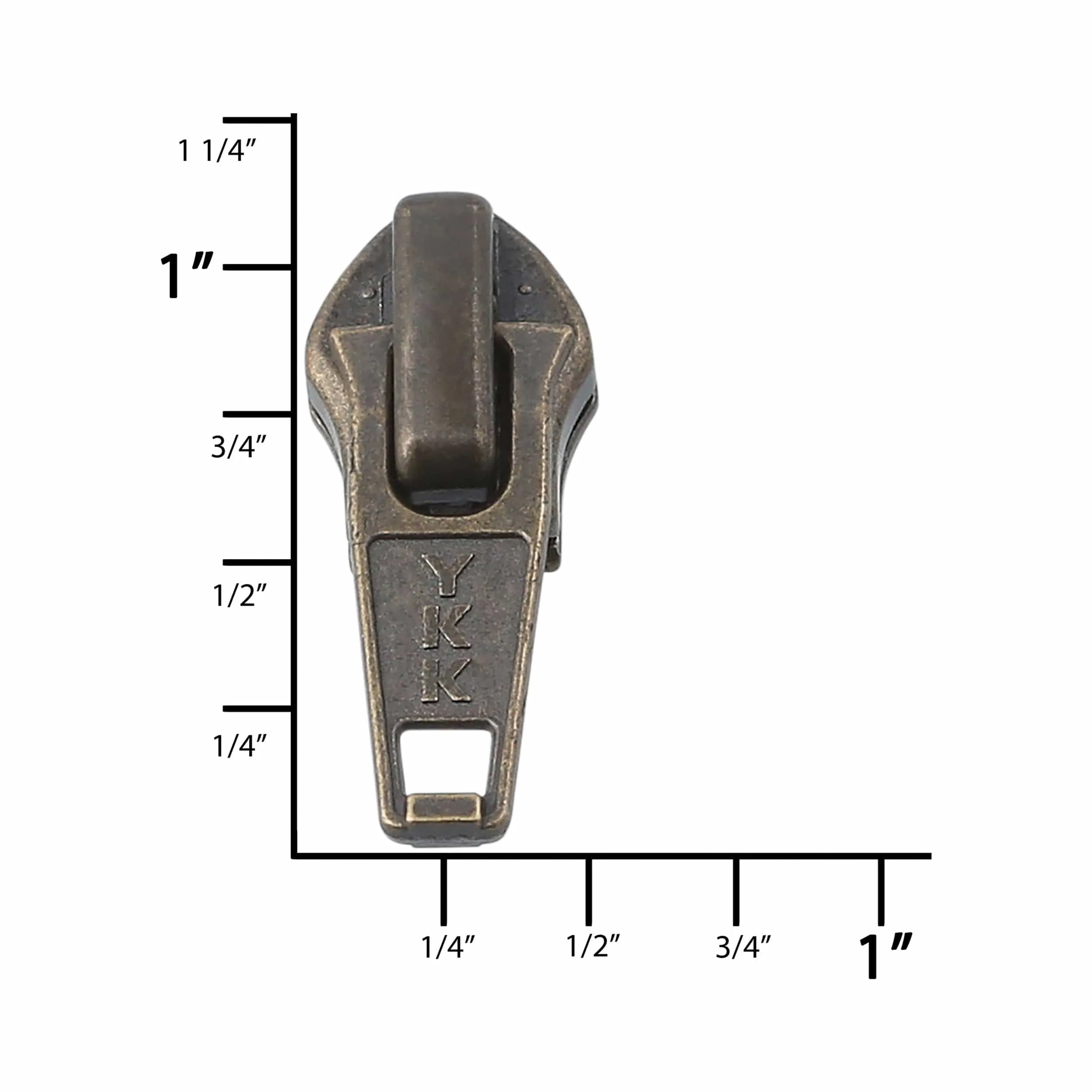 #5 Antique Brass, Coil, YKK Short Tab Auto Lock Zipper Slider, Zinc Alloy, #5CN-3-ANTB