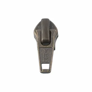 #5 Antique Brass, Coil, YKK Short Tab Auto Lock Zipper Slider, Zinc Alloy, #5CN-3-ANTB