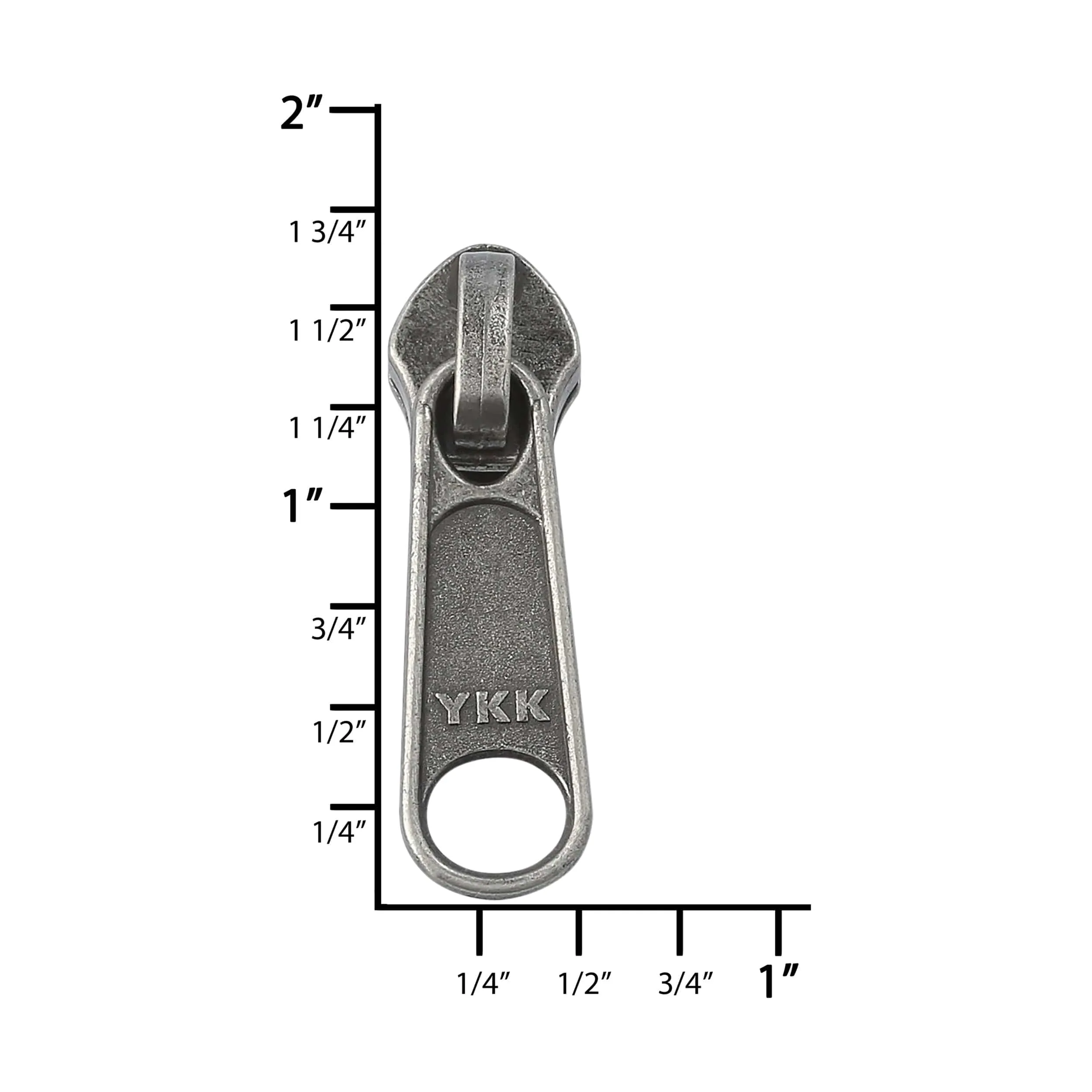#5 Antique Nickel, Coil, YKK Long Tab Semi-Swivel Zipper Slider, Zinc Alloy, #5CN-1-ANTN
