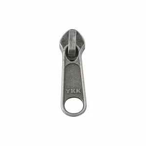 #5 Antique Nickel, Coil, YKK Long Tab Semi-Swivel Zipper Slider, Zinc Alloy, #5CN-1-ANTN