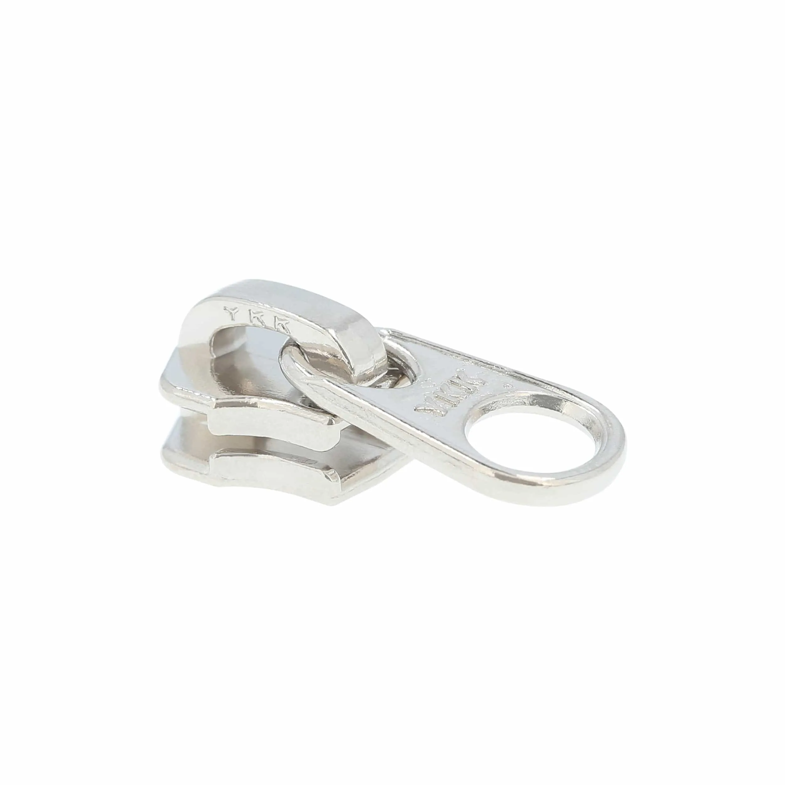 #5 Nickel, Metal, YKK Short Tab Semi-Swivel Zipper Slider, Zinc Alloy, #5M-3-NP