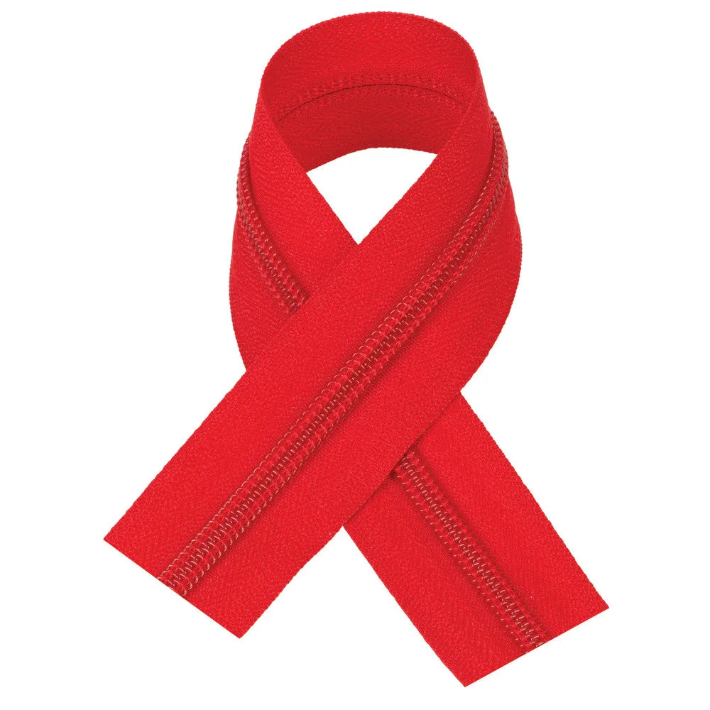 #5 Red, YKK Coil Zipper Tape, Nylon, #5CN-RED