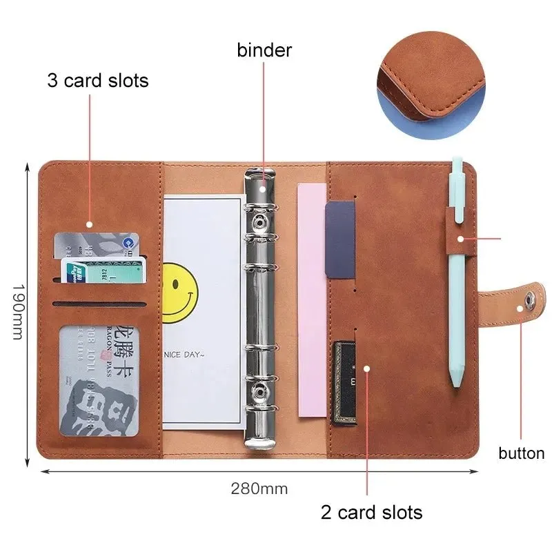A6 Suede Cash Envelope Binder