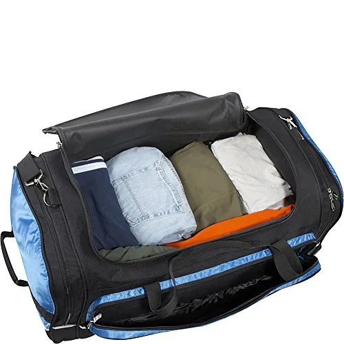 Bellino 30" Rolling Duffel, Black and Blue, One Size