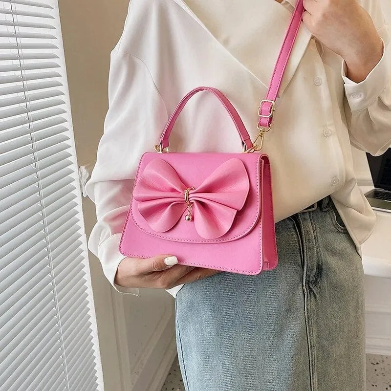 Bia Bow Leather Bag Set (2 Pcs)