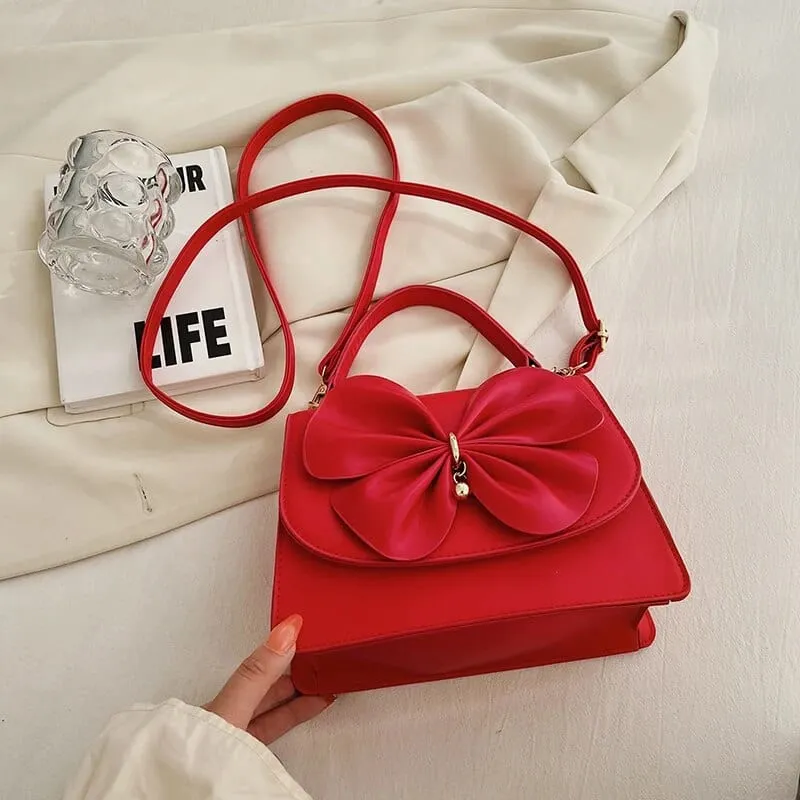Bia Bow Leather Bag Set (2 Pcs)