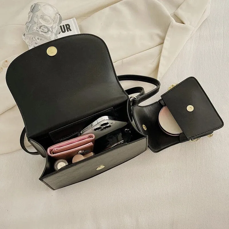 Bia Bow Leather Bag Set (2 Pcs)