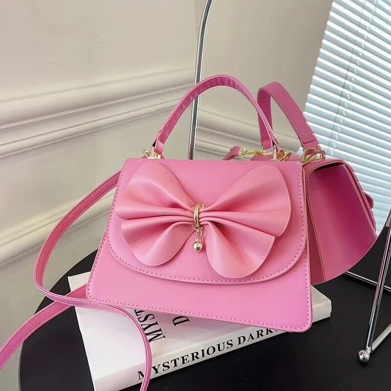 Bia Bow Leather Bag Set (2 Pcs)