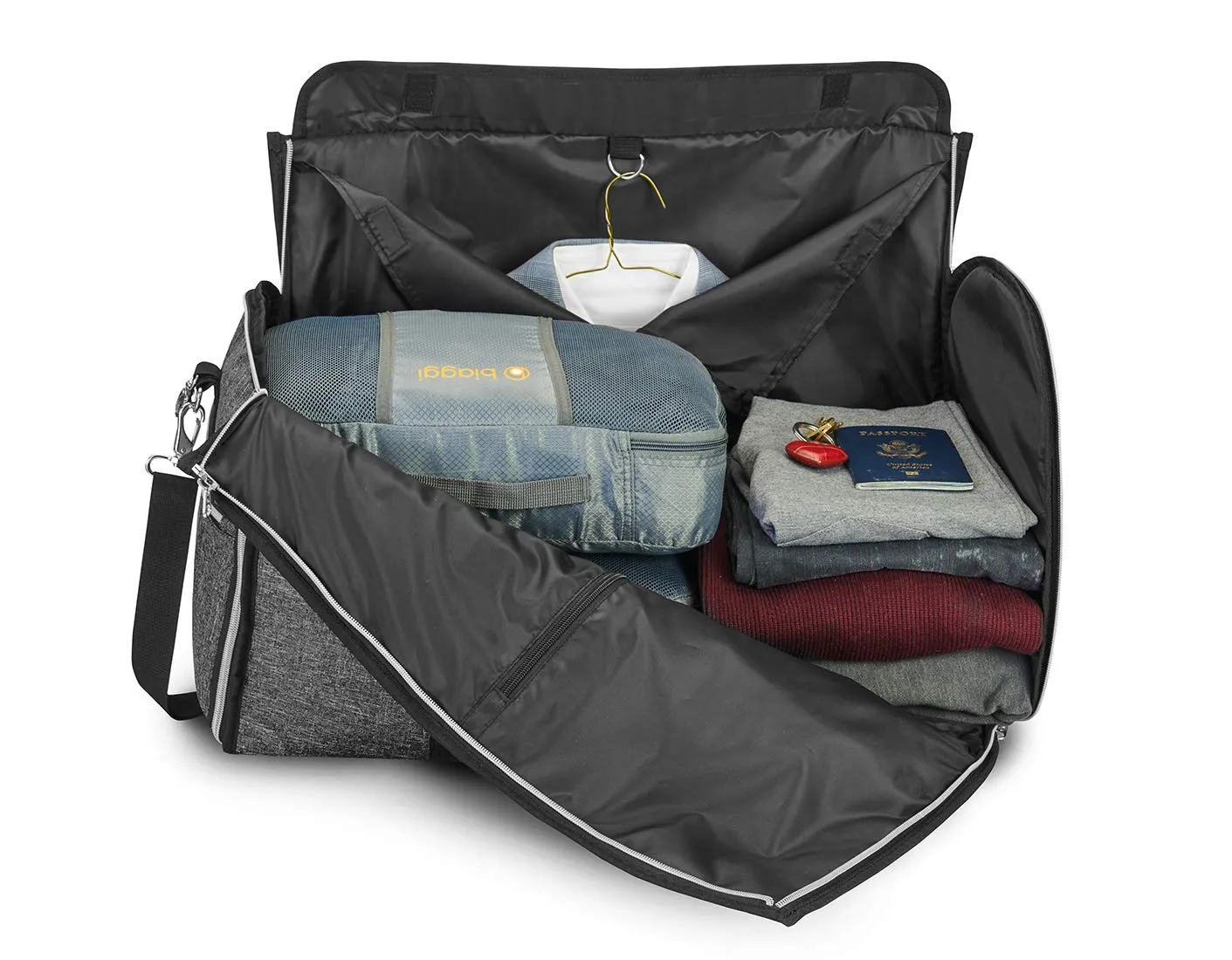 Biaggi Luggage Hangeroo Pro, Garment Bag   Duffel, Charcoal