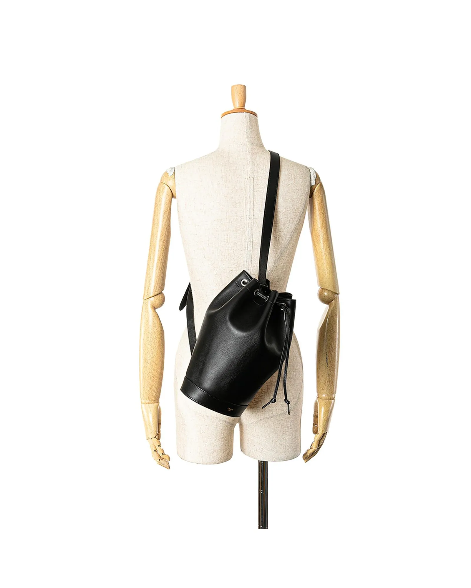 Calfskin Sailor Sling Backpack with Adjustable Strap and Drawstring Closure