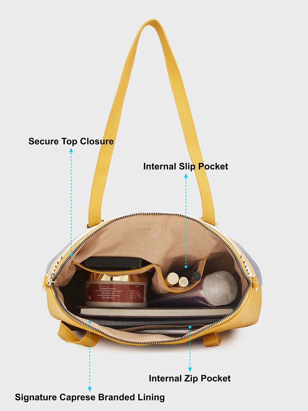 Caprese Sailer Satchel Medium Yellow