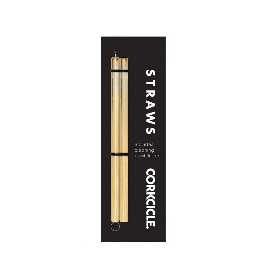Cocktail Straw Set 2 Pack (Gold)
