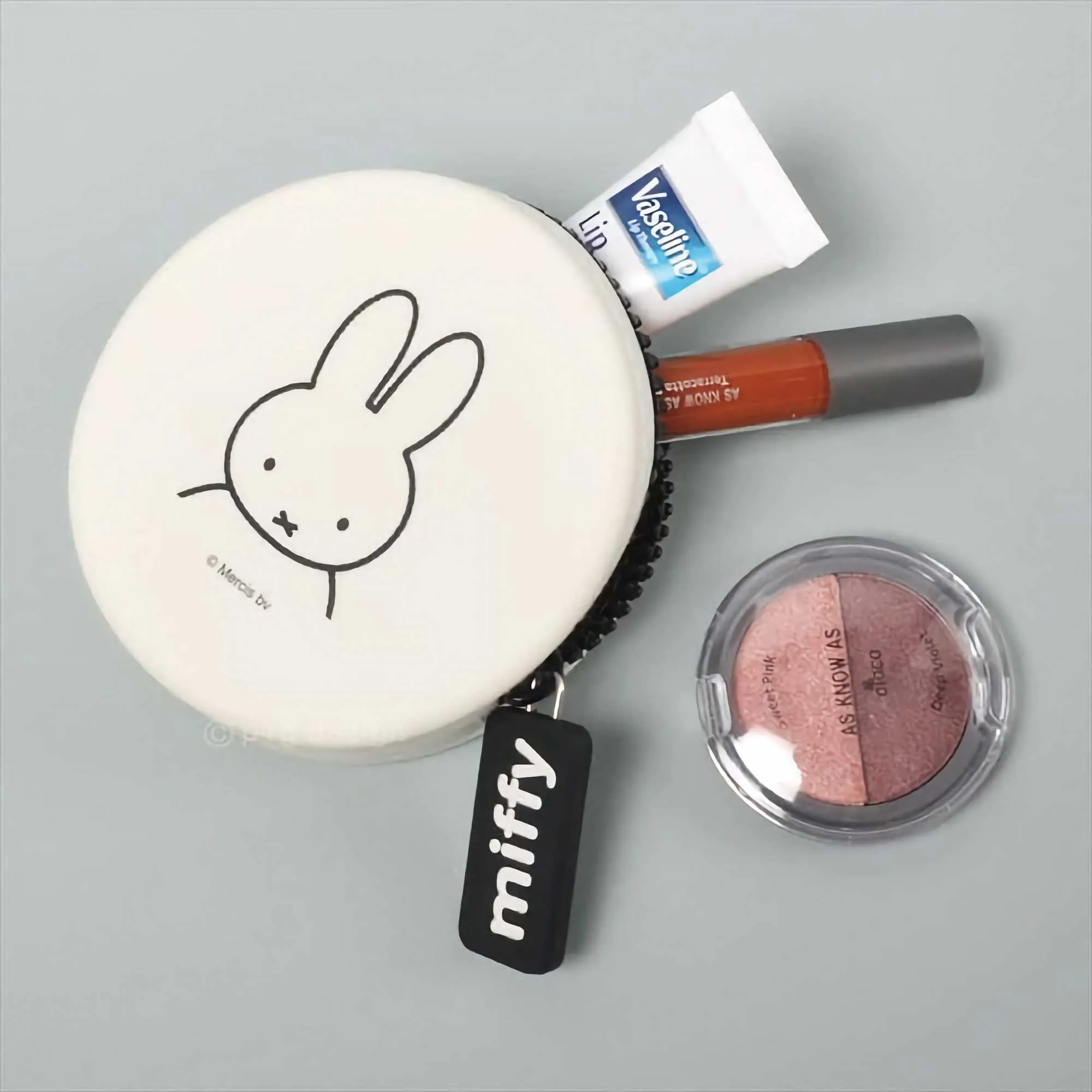 Curun Miffy Round Coin Pouch, White
