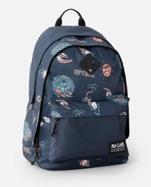 Double Dome Backpack in Blue & Orange