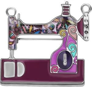 DOWAY Cartoon Cute Floral Sewing Machine Enamel Pins Brooch for Backpacks Badges Clothing Bags Jackets Jewelry Women Girls Gift (Purple)