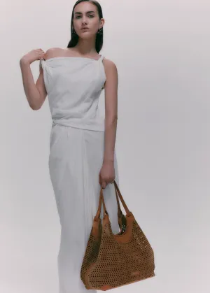 DUA PERFORATED SUEDE LARGE BAG