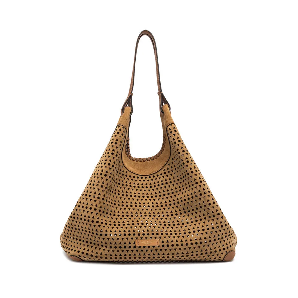 DUA PERFORATED SUEDE LARGE BAG
