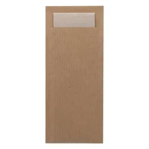 Europochette Classic Size Kraft Brown Cutlery Pouch with Kraft 2ply Napkin (Pack of 500)