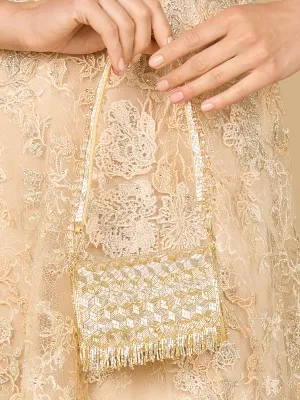 Gold and Silver Mini Flap Bag with Handle