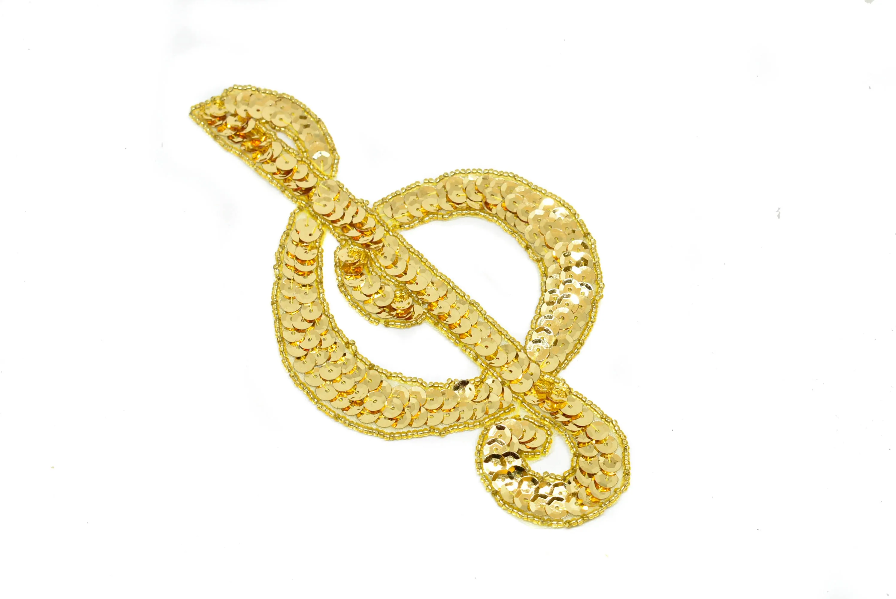 Gold Sequins Musical Note Applique