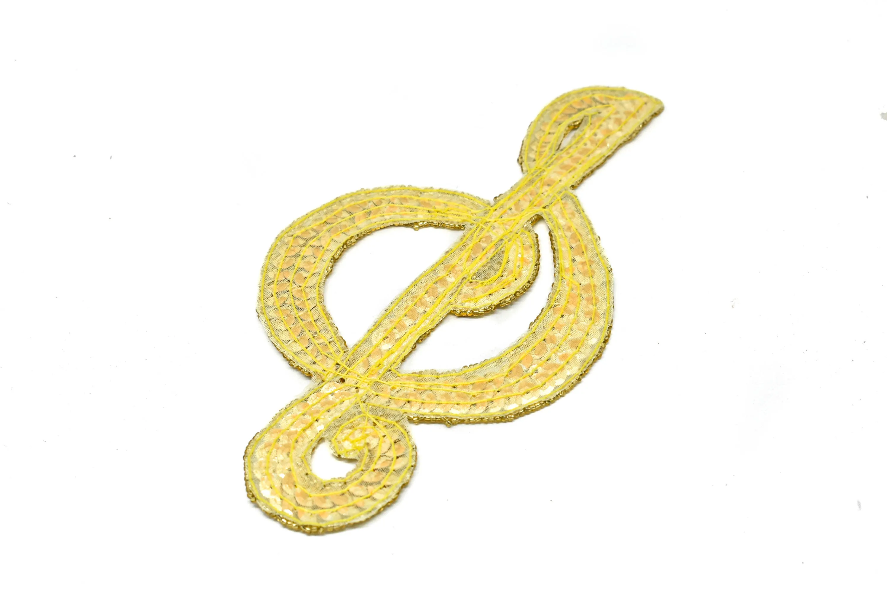 Gold Sequins Musical Note Applique