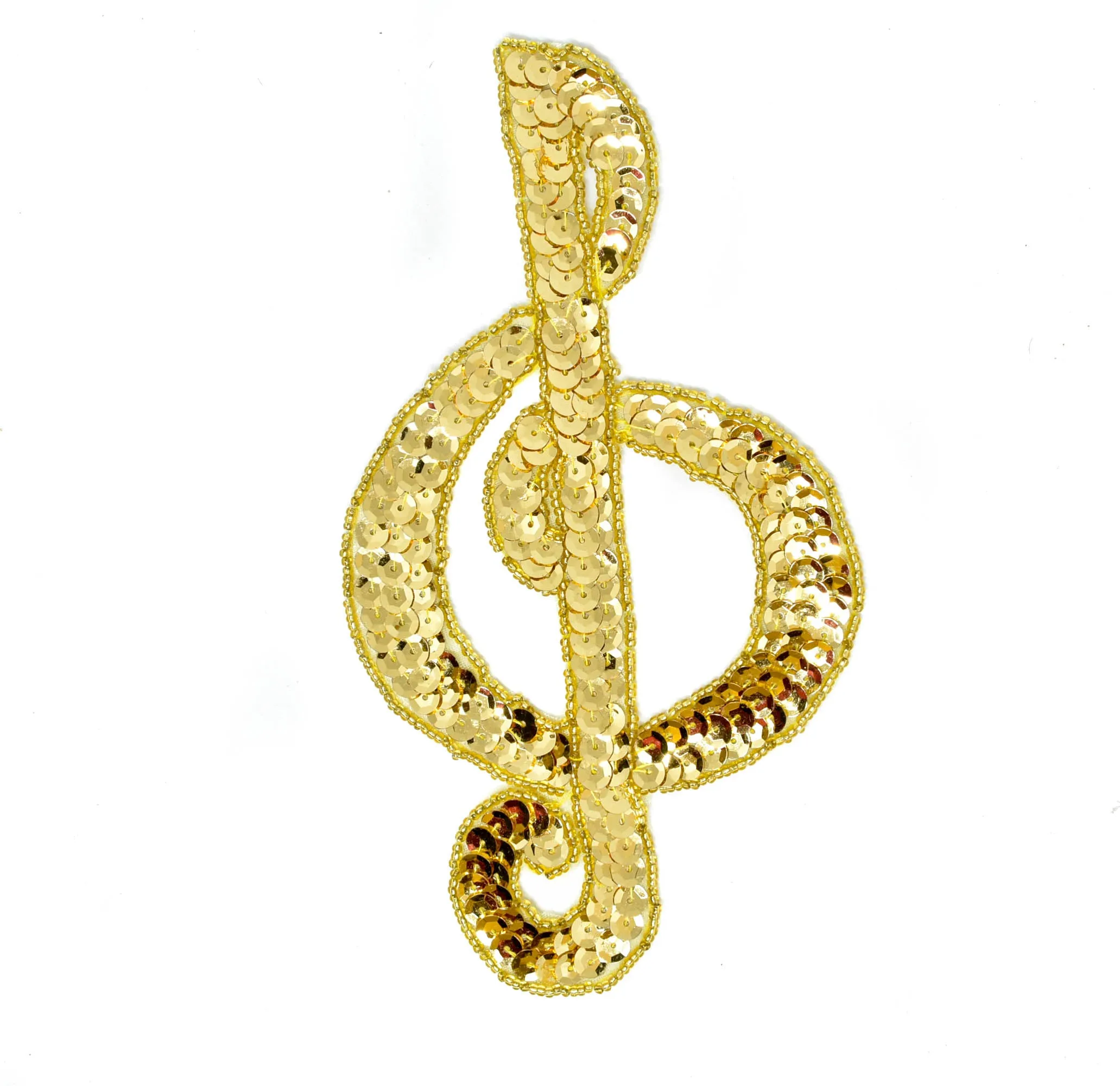 Gold Sequins Musical Note Applique