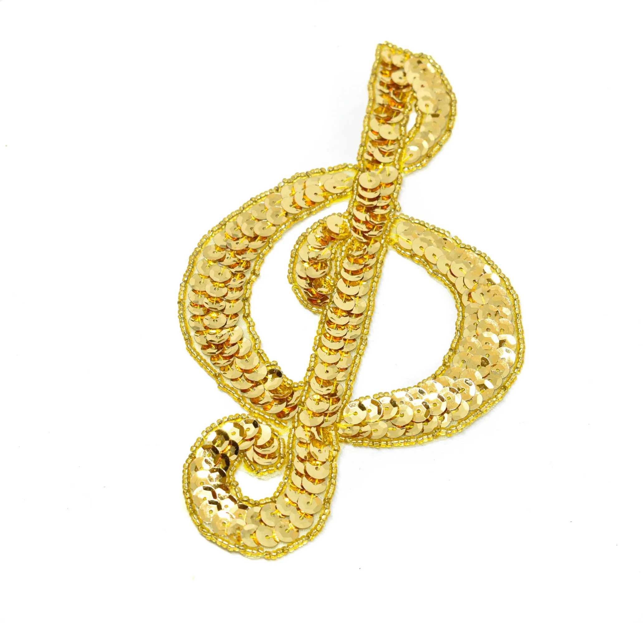 Gold Sequins Musical Note Applique