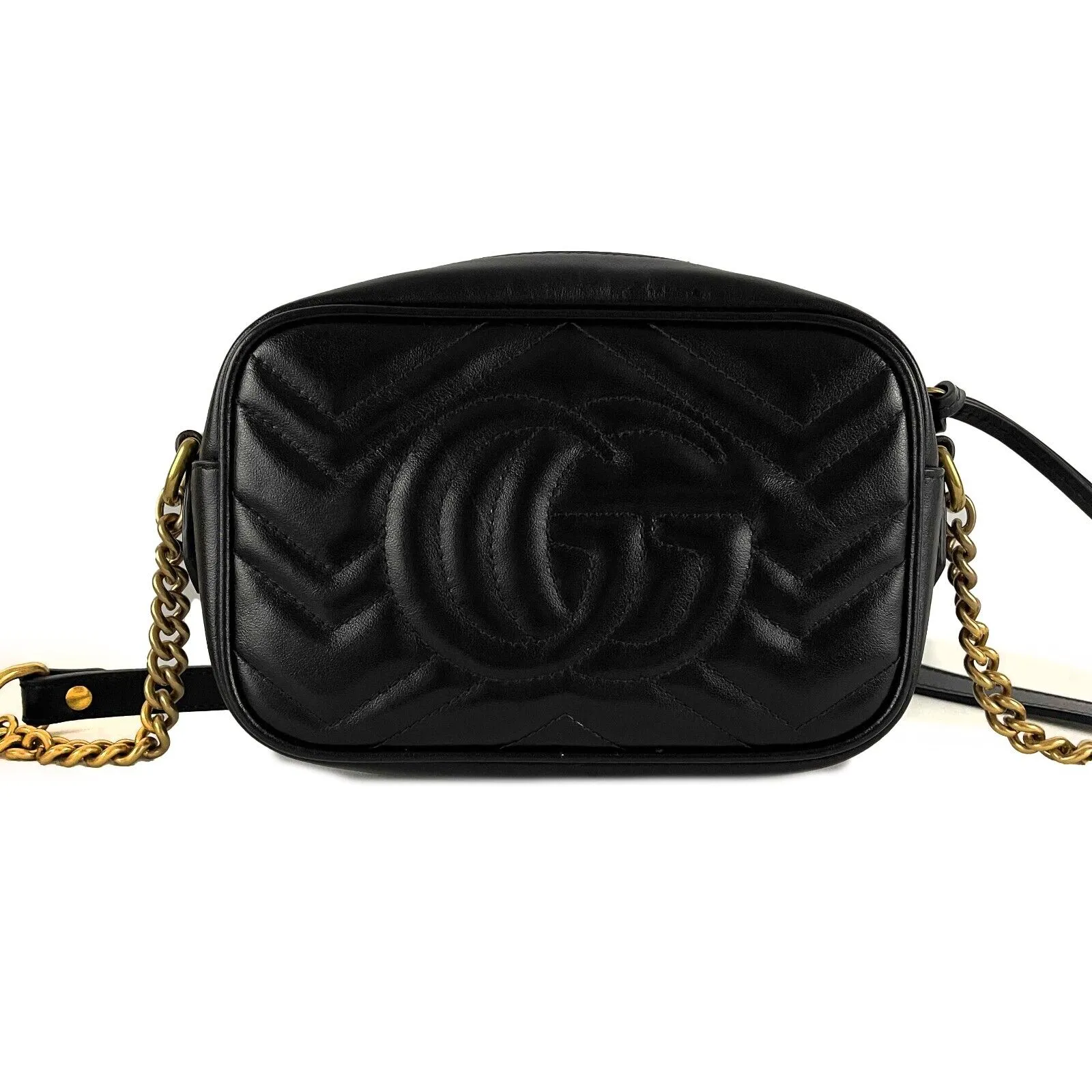 Gucci - GG Black Marmont Matelass Mini Camera Bag