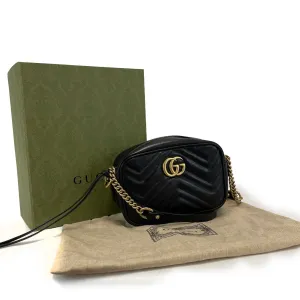 Gucci - GG Black Marmont Matelass Mini Camera Bag