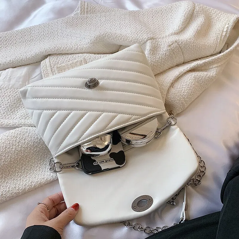 High-quality Fashion Chain Leather Trendy Shoulder Bag for Women 2021 New Purses Ladies Trending Messenger Bag Sac Epaule