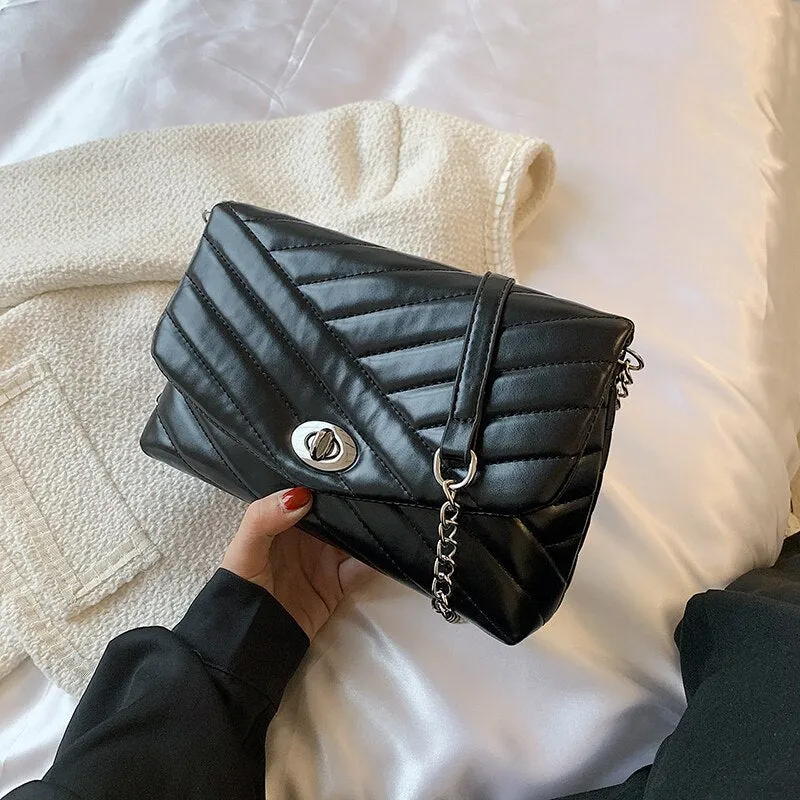 High-quality Fashion Chain Leather Trendy Shoulder Bag for Women 2021 New Purses Ladies Trending Messenger Bag Sac Epaule