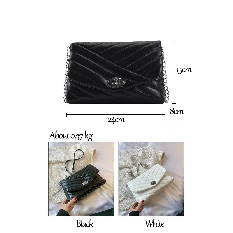 High-quality Fashion Chain Leather Trendy Shoulder Bag for Women 2021 New Purses Ladies Trending Messenger Bag Sac Epaule