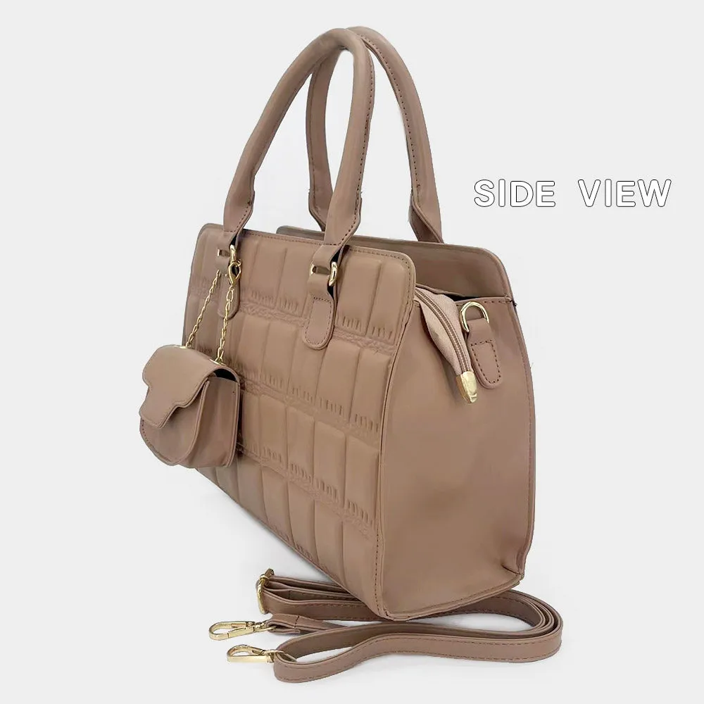 iLLASPARKZ Faux Leather Top Handle Crossbody Bag with Mini Bag