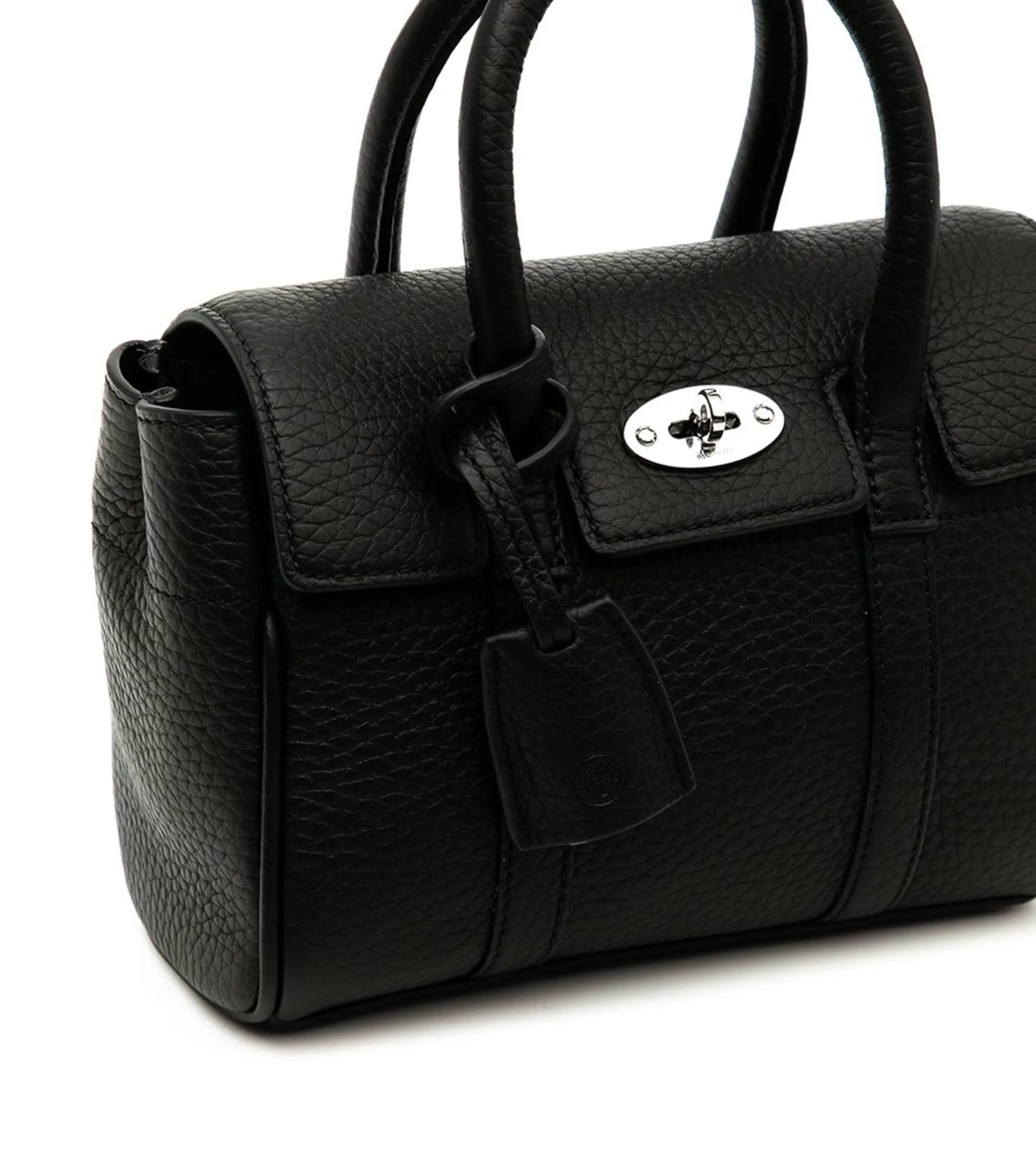 Mulberry Black Heavy Grain Mini Bayswater Bag