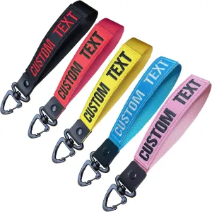 mvcen Wrist Lanyard, Custom Embroidery Key chain,Handmade Keyring, wrist strap for keys, wristlet, fabric keyring strap, personalised keyring, bag wrist strap