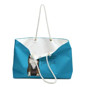 our perfect companions never have fewer than four feet dog POD Weekender Bag