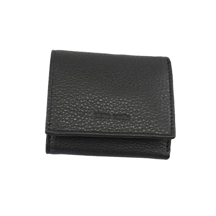 PIERRE CARDIN LEATHER  WALLET WITH FLAP BLACK