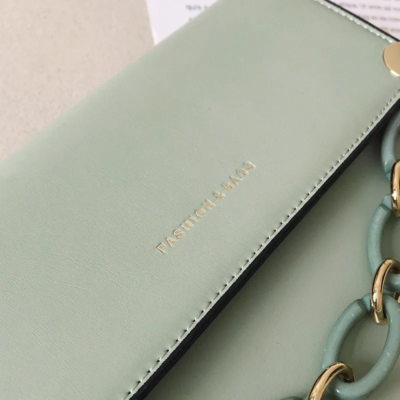 PU Leather Crossbody Shoulder Bag for Women 2021 Trendy Luxury Chain Female Handbags Fashion Rivet ladies small flap bags bolsas
