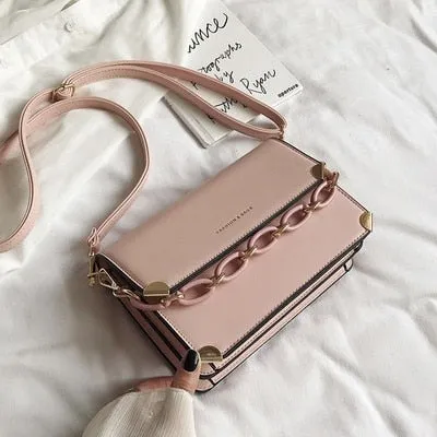 PU Leather Crossbody Shoulder Bag for Women 2021 Trendy Luxury Chain Female Handbags Fashion Rivet ladies small flap bags bolsas