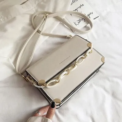 PU Leather Crossbody Shoulder Bag for Women 2021 Trendy Luxury Chain Female Handbags Fashion Rivet ladies small flap bags bolsas