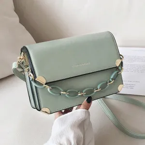 PU Leather Crossbody Shoulder Bag for Women 2021 Trendy Luxury Chain Female Handbags Fashion Rivet ladies small flap bags bolsas