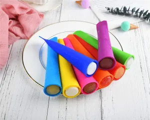 (Set of 8) Silicone water ice mold Ice Pops bag DIY Glacé container - Assorted