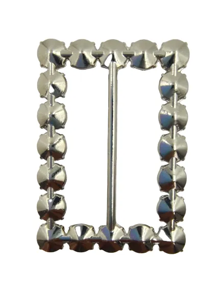 Shiny Silver Buckle With Rhinestone