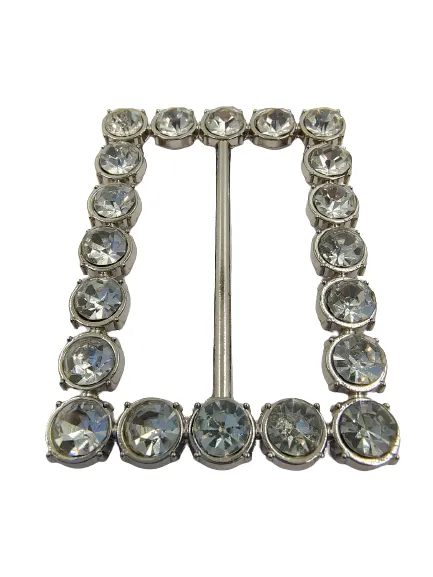 Shiny Silver Buckle With Rhinestone