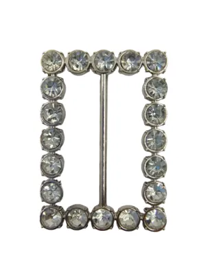 Shiny Silver Buckle With Rhinestone